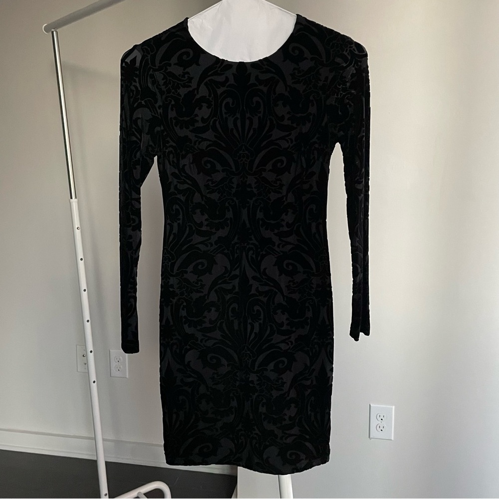 Aqua Black Velvet Dress